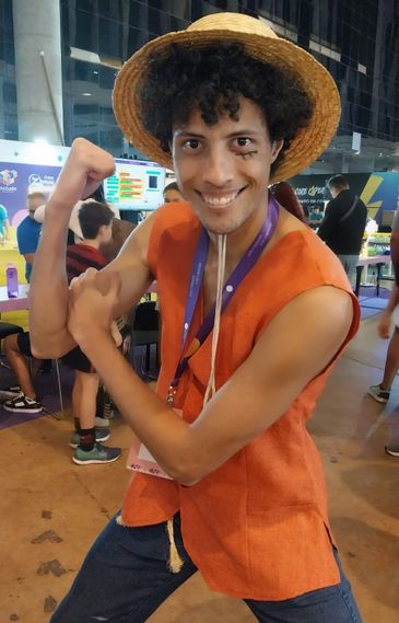 Daniella Almeida/Agência Brasil Brasília (DF), 20/06/2025 - O engenheiro de software Pedro Torreão, de 24 anos, de Cospay do Luffy, do anime One Piece, participa do Campus Party. Foto: Daniella Almeida/Agência Brasil