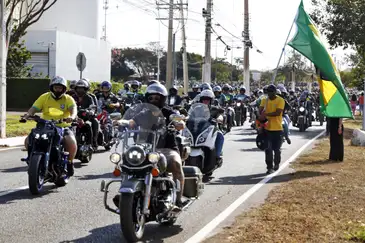 Bruno Peres/Agência Brasil Brasília (DF), 29/07/2025 - Moticiclistas participam de motociata em a presença do ex-presidente Jair Bolsonaro. Foto: Bruno Peres/Agência Brasil