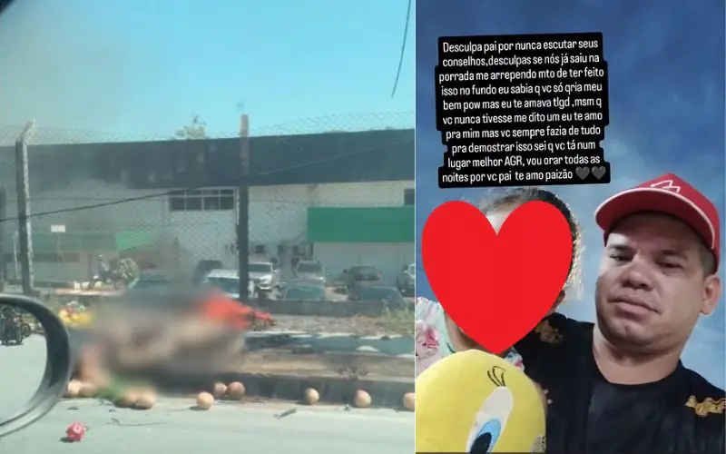 Filho de motociclista que mørreu carbønizadø em Manaus desabafa nas redes sociais