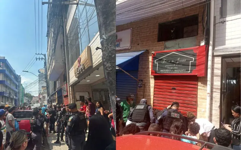 Homem é morto ao tentar assaltar joalheria no Centro de Manaus; comparsas fugiram
