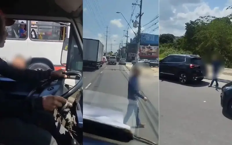 Motorista ameaça caminhoneiro após discussão no trânsito em Manaus