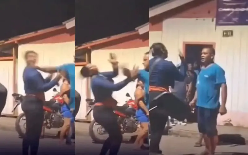 Mulher leva tapa de 'valentão' em Maraã e ninguém reage