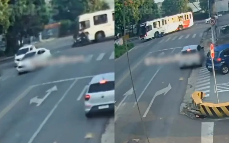 Vídeo mostra ônibus passando por cima de dupla na zona norte de Manaus
