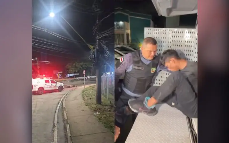 Dupla que cometia arrastões troca tiros com a polícia e um é preso em Manaus
