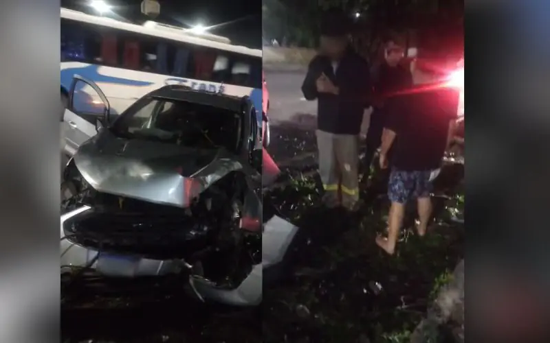 Motora 'morto de bêbado' provoca acidente na Av. Cosme Ferreira