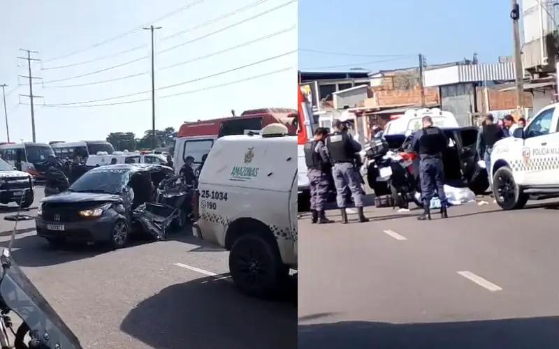 Motorista causa acidente, foge e passageiro morre no Novo Aleixo