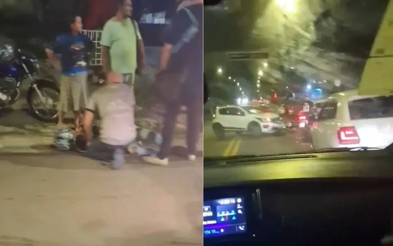 Motociclista fica gravemente ferido em acidente na Av. Nilton Lins