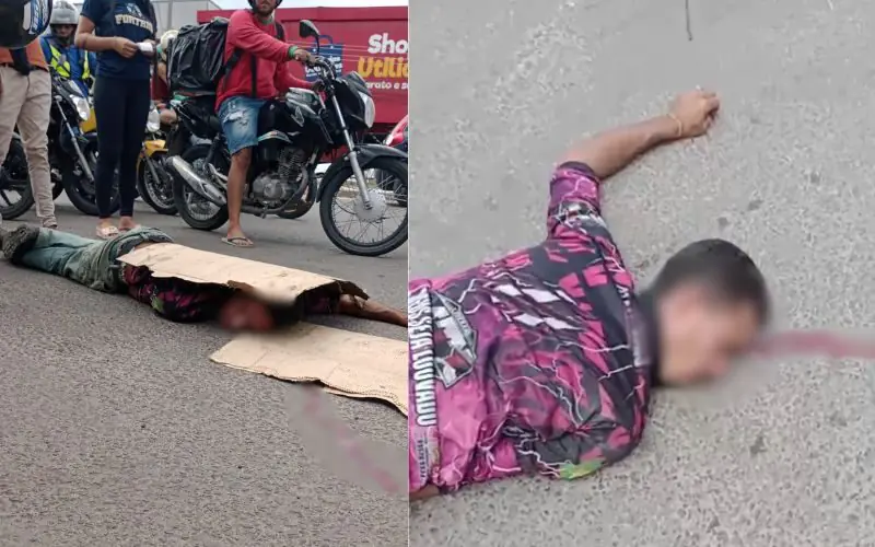 Motociclista em Manaus é confundido com defunto após acidente