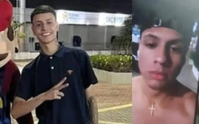 Luis Matheus Moura Aguiar, vítima, à esquerda, e Fernando, suposto asassino, à direita