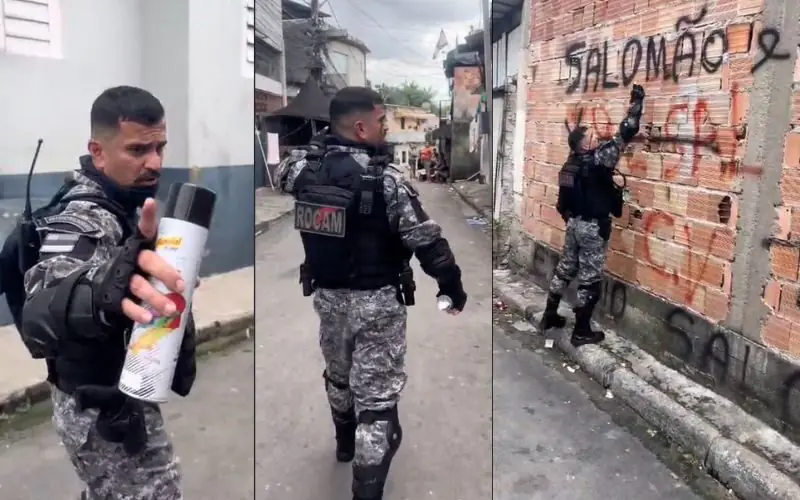Sargento Loiola apaga siglas do CV no bairro Alvorada