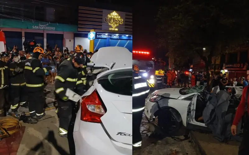 Veículo capota, atinge árvore e amigos morrem na Av. Autaz Mirim