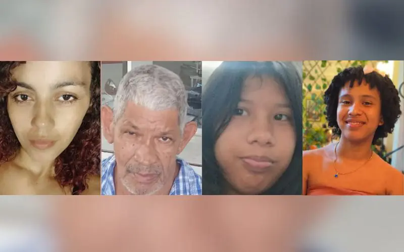 Polícia divulga imagens de 4 pessoas desaparecidas em Manaus