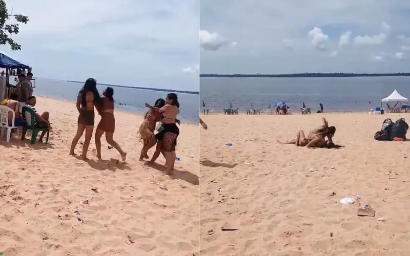 Blindadas saem no soco e estragam o rolê em praia de Maués