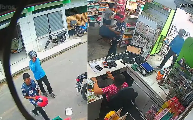 Dupla assalta mercadinho no bairro Colônia Terra Nova
