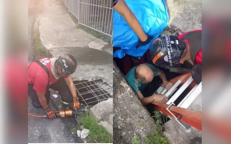 Idoso passa dois dias em bueiro após chuva arrastá-lo em Manaus