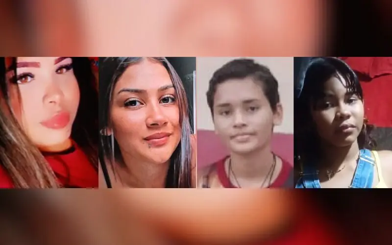 Em ordem: Monalisa Borges da Costa; Rebeca da Costa Luz; Daiciane Monteiro de Magalhães; Emilly Gabriele de França Seixas