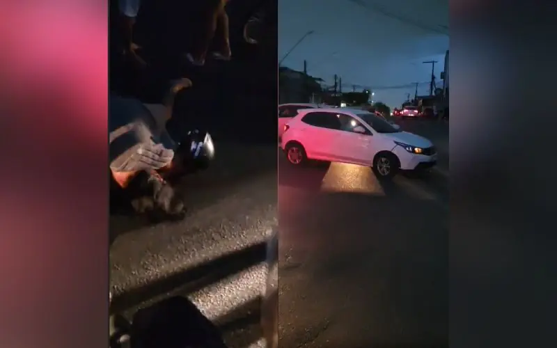 Colisão entre moto e carro deixa mulher ferida no Cachoeirinha