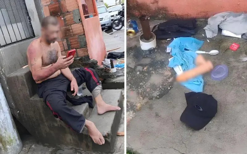 Populares encontram bilau de borracha com assaltante no Mauazinho