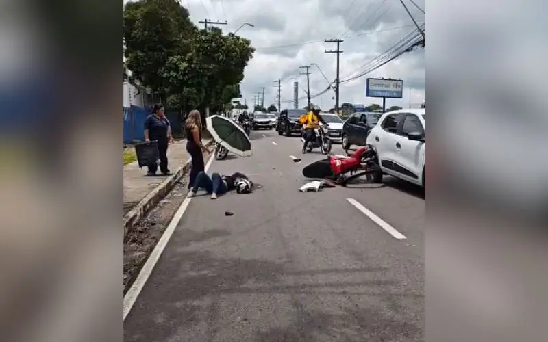 Passageira é arremessada em acidente na avenida Pedro Teixeira