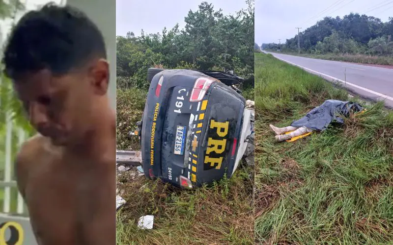 Polícia prende homem que esfaqueou avó após viatura da PRF capotar