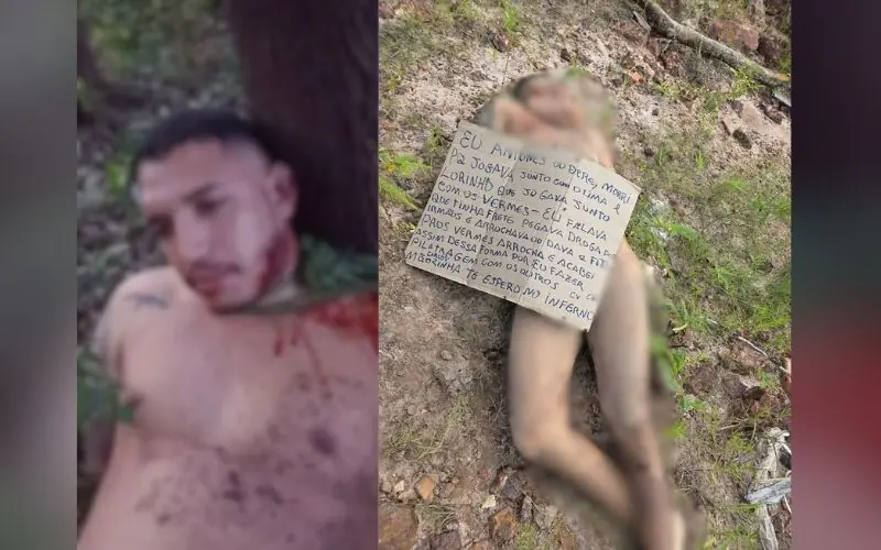 Facção obriga homem a confessar crimes antes de executá-lo