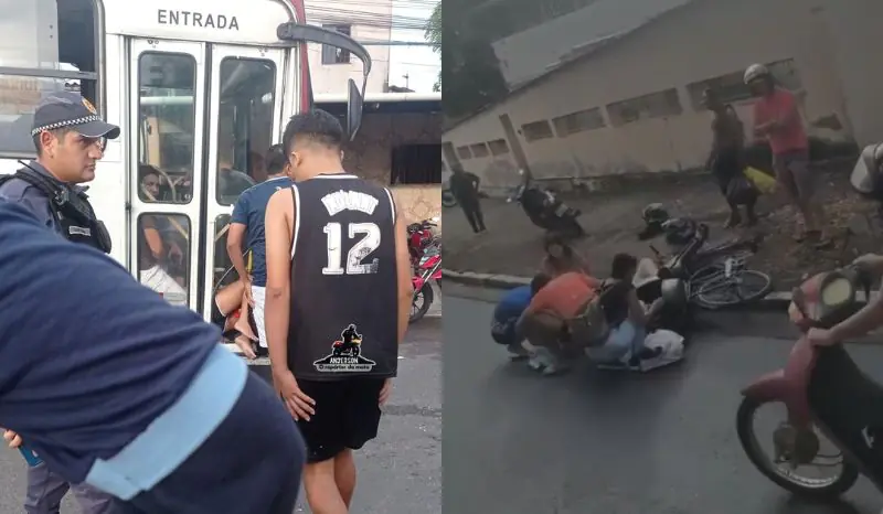 Mulher é arremessada para dentro de ônibus após colisão na zona Leste de Manaus