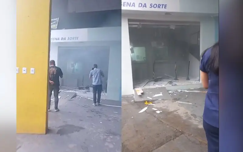 Explosão atinge casa lotérica no bairro Monte das Oliveiras