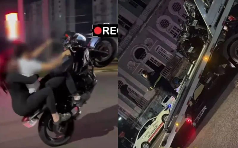 Sem CNH e com moto irregular: influenciador é flagrado em operação do Detran-AM