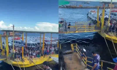 Passarela cede na Balsa Amarela e deixa passageiros ilhados