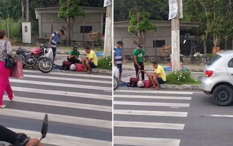 Motociclista sofre acidente próximo ao T7, zona oeste de Manaus