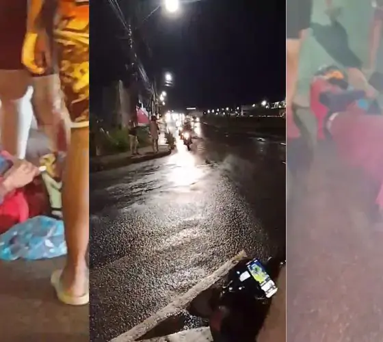 Óleo na pista provoca sequência de quedas na Avenida 7 de Maio
