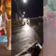 Óleo na pista provoca sequência de quedas na Avenida 7 de Maio