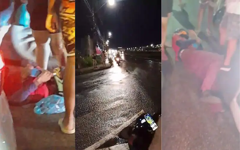 Óleo na pista provoca sequência de quedas na Avenida 7 de Maio