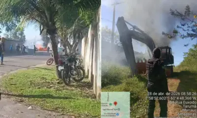 Reintegração de posse no Tarumã termina em confronto e incêndio de trator