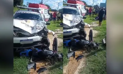 Acidente entre moto e carro deixa homem ferido no Puraquequara