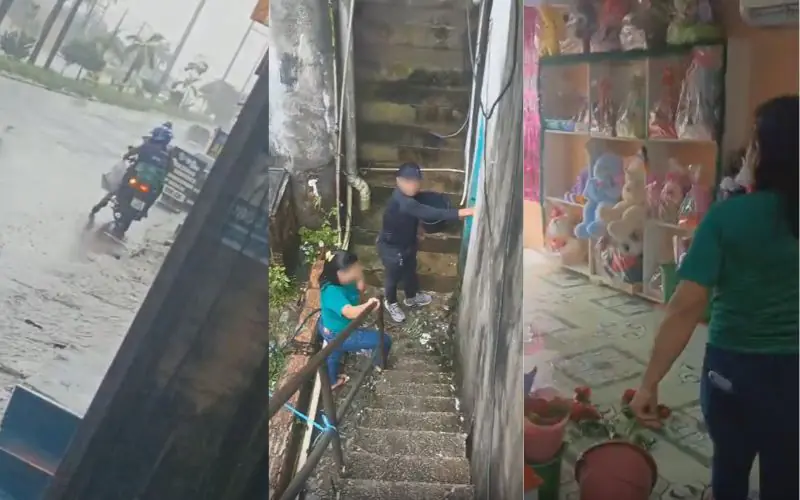 Bandidos assaltam floricultura e funcionários se desesperam