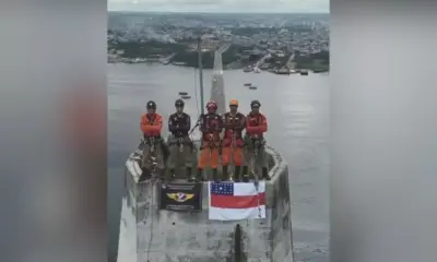 Bombeiros viralizam com vídeo no topo da Ponte Rio Negro