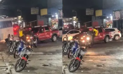 Dupla disfarçada de entregadores atiram em carro durante fuga