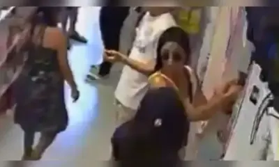 Câmeras registram 'sacoleiras' furtando loja no bairro São José