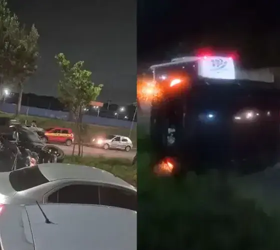 Carro capota após colisão na Avenida das Torres