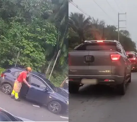 Veículo invade contramão, causa acidente na Av. Santos Dumont