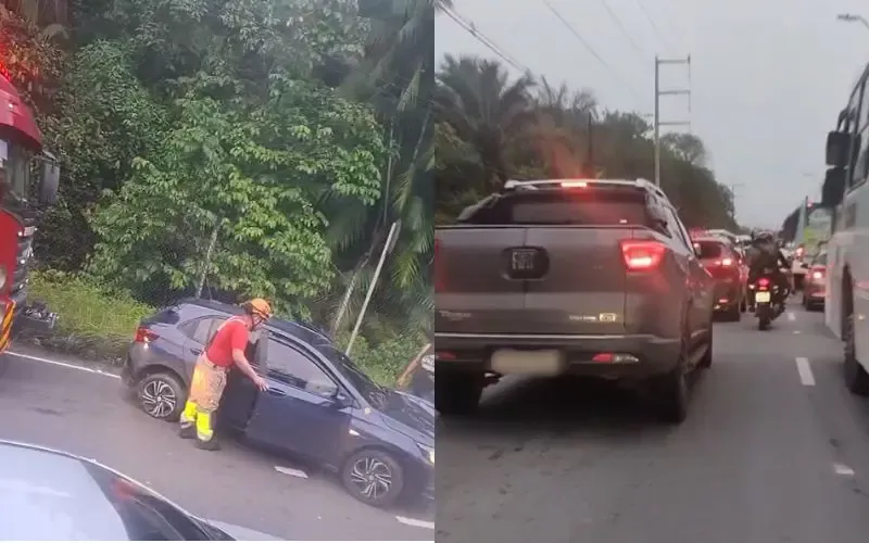 Veículo invade contramão, causa acidente na Av. Santos Dumont