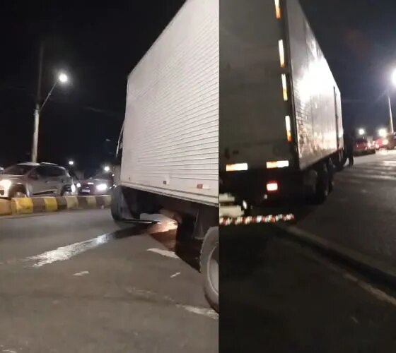 Caminhão com pane mecânica gera congestionamento na Av. das Torres