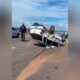 Acidente com carro capotado causa lentidão na Ponte Rio Negro
