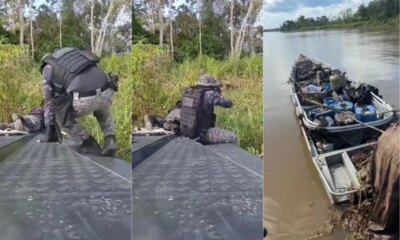 PM apreende embarcação usada por piratas de rio em Jutaí