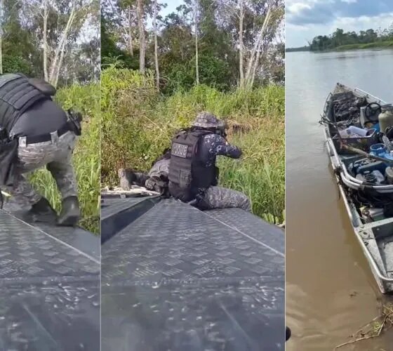 PM apreende embarcação usada por piratas de rio em Jutaí