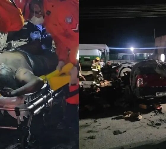 Acidente entre caminhão e Strada deixa três feridos na AM-010
