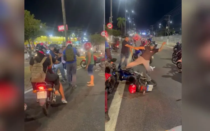 Briga entre motociclistas trava trânsito na avenida Torquato Tapajós