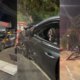 Racha termina com poste derrubado na Avenida do Turismo