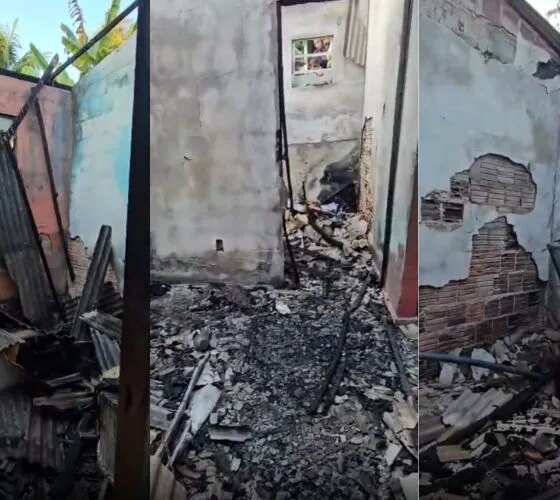 Grávida e três crianças escapam de incêndio que destruiu casa no Cidade de Deus